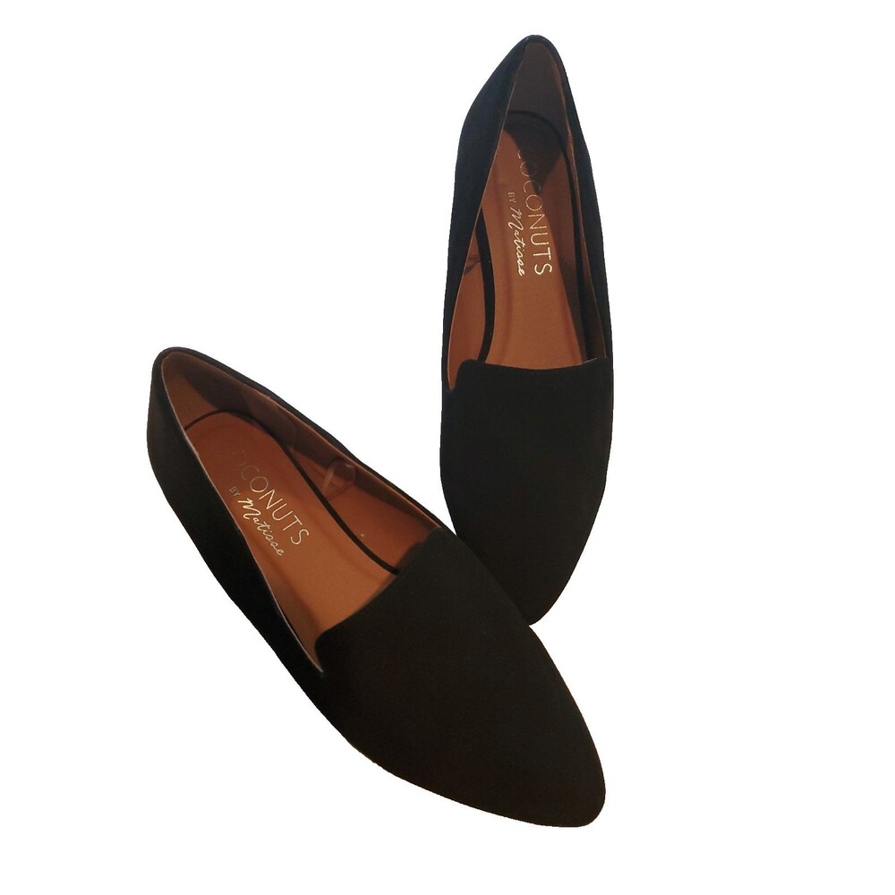 Coconuts by Matisse Loafer Flat Shoes Faux Suede Gold Heel Accents Preppy 9.5 M